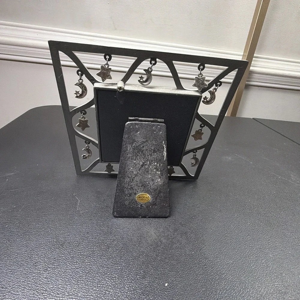 VTG 90s Celestial Metal Photo Frame 5x5 3x3 Stars Moons Metal Y2K Moon Whimsy